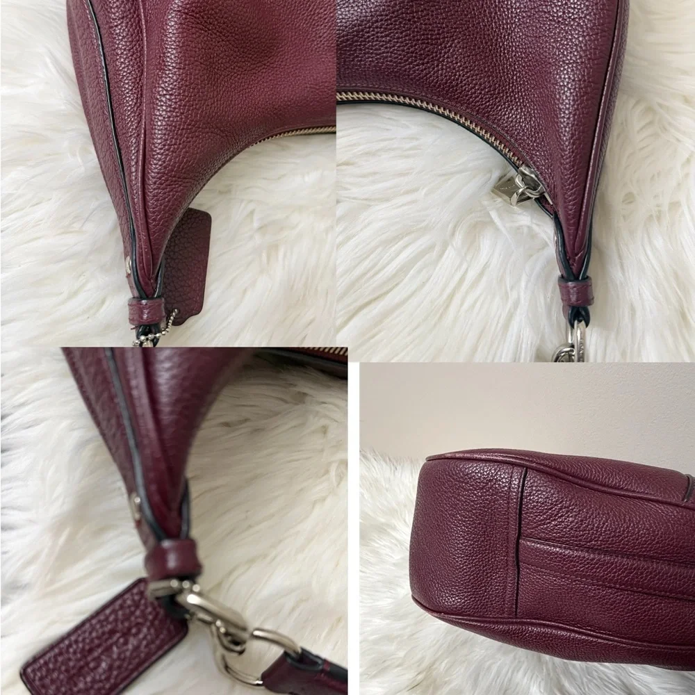 Coach #F38259 Deep Red Leather Hobo Bag